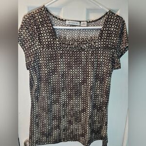 Liz Claiborne Black and White Scoop Neck Sheath Dress